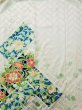 Photo8: L0728E Used Japanese women  Off White FURISODE long-sleeved / Silk. Flower,   (Grade C) (8)