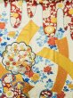 Photo8: L0728F Used Japanese women  Off White FURISODE long-sleeved / Silk. SAKURA cherry blossom,   (Grade B) (8)