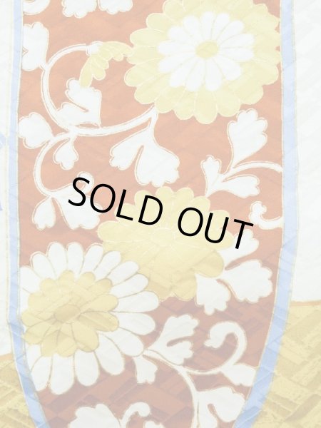 Photo12: L0728F Used Japanese women  Off White FURISODE long-sleeved / Silk. SAKURA cherry blossom,   (Grade B) (12)