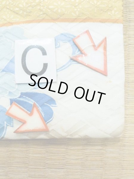 Photo24: L0728F Used Japanese women  Off White FURISODE long-sleeved / Silk. SAKURA cherry blossom,   (Grade B) (24)