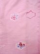 Photo3: Mint L0803B Used Japanese women  Pink HAORI short jacket / Synthetic. Flower,   (Grade A+) (3)