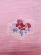 Photo7: Mint L0803B Used Japanese women  Pink HAORI short jacket / Synthetic. Flower,   (Grade A+) (7)