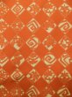 Photo4: Mint L0803F Used Japanese women  Orange HAORI short jacket / Silk. Flower,   (Grade A+) (4)