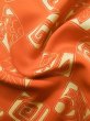 Photo11: Mint L0803F Used Japanese women  Orange HAORI short jacket / Silk. Flower,   (Grade A+) (11)