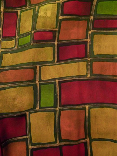 Photo3: L0803I Used Japanese womenPale Grayish Red HAORI short jacket / Silk. Quadrangle   (Grade B) (3)