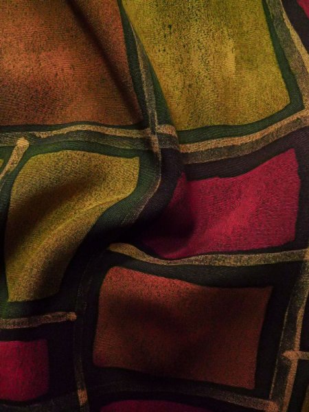 Photo12: L0803I Used Japanese womenPale Grayish Red HAORI short jacket / Silk. Quadrangle   (Grade B) (12)