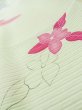 Photo9: L0803K Used Japanese women  Off White HAORI short jacket / Silk. Flower,   (Grade C) (9)