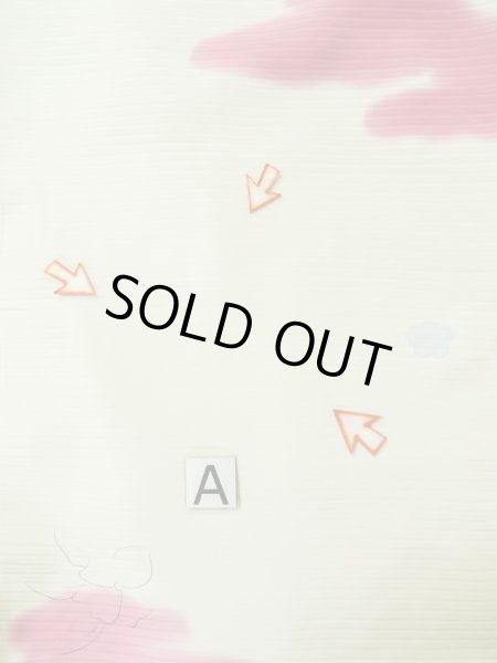 Photo14: L0803K Used Japanese women  Off White HAORI short jacket / Silk. Flower,   (Grade C) (14)