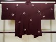 Photo2: L0803N Used Japanese women  Brown HAORI short jacket / Silk. Leaf,   (Grade B) (2)