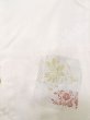 Photo3: L0803Q Used Japanese women  White HAORI short jacket / Silk. Flower,   (Grade C) (3)