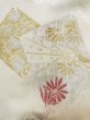 Photo8: L0803Q Used Japanese women  White HAORI short jacket / Silk. Flower,   (Grade C) (8)