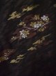 Photo4: Mint L0803S Used Japanese women  Black HAORI short jacket / Silk. Flower,   (Grade A) (4)