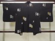 Photo2: L0803U Used Japanese women  Black HAORI short jacket / Silk. Flower,   (Grade B) (2)