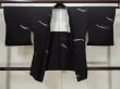 Photo1: L0803W Used Japanese women  Black HAORI short jacket / Silk.    (Grade A) (1)