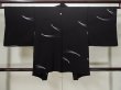 Photo2: L0803W Used Japanese women  Black HAORI short jacket / Silk.    (Grade A) (2)
