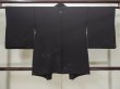 Photo2: L0803X Used Japanese women  Black HAORI short jacket / Silk. Flower,   (Grade B) (2)