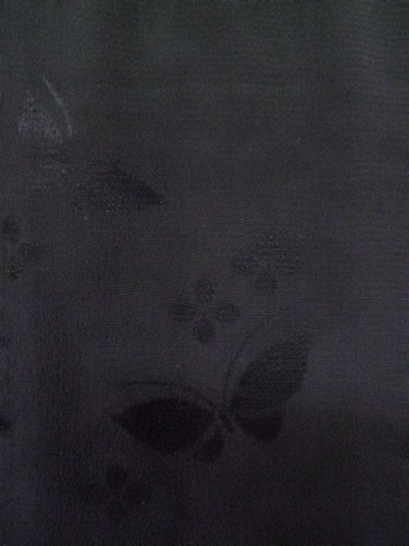 Photo7: L0804A Used Japanese women  Black HAORI short jacket / Synthetic.    (Grade C) (7)