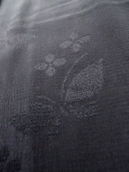 Photo10: L0804A Used Japanese women  Black HAORI short jacket / Synthetic.    (Grade C) (10)