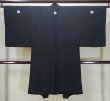 Photo2: L0824C Used Japanese men  Black Men's Haori / Silk.    (Grade C) (2)