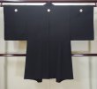 Photo2: L0824E Used Japanese men  Black Men's Haori / Silk.    (Grade C) (2)