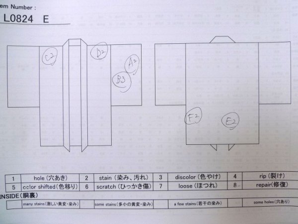 Photo16: L0824E Used Japanese men  Black Men's Haori / Silk.    (Grade C) (16)
