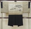 Photo3: L0824F Used Japanese men  Black Men's Haori / Silk.    (Grade B) (3)