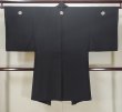 Photo2: L0824G Used Japanese men  Black Men's Haori / Silk.    (Grade C) (2)