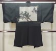 Photo3: L0824G Used Japanese men  Black Men's Haori / Silk.    (Grade C) (3)