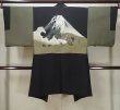 Photo3: L0824H Used Japanese men  Black Men's Haori / Silk.    (Grade C) (3)