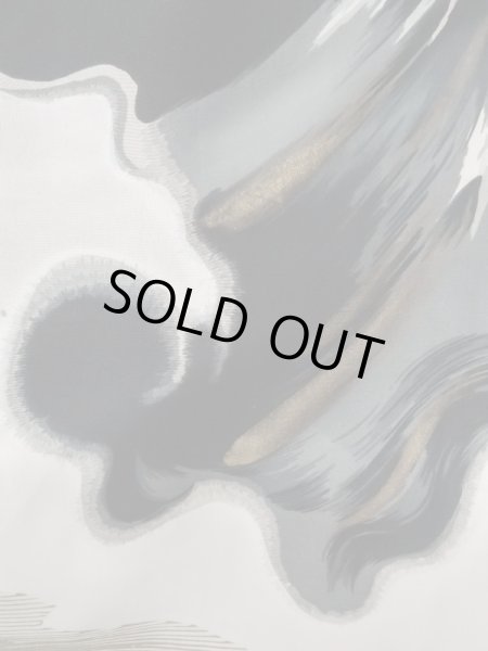 Photo7: L0824H Used Japanese men  Black Men's Haori / Silk.    (Grade C) (7)