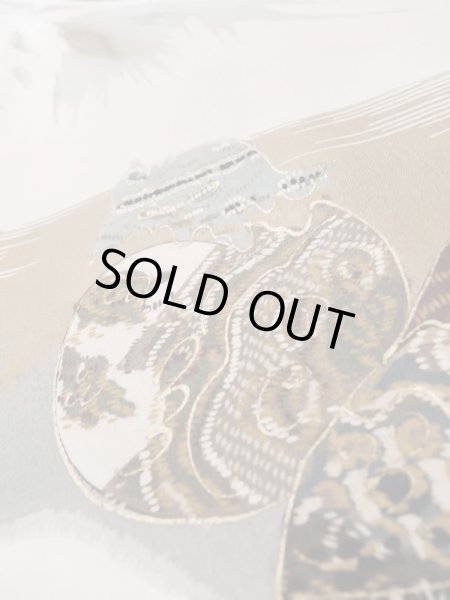 Photo9: L0824H Used Japanese men  Black Men's Haori / Silk.    (Grade C) (9)