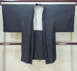 Photo1: L0824K Used Japanese men  Black Men's Haori / Silk.    (Grade B) (1)