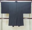 Photo2: L0824K Used Japanese men  Black Men's Haori / Silk.    (Grade B) (2)