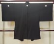 Photo2: L0824M Used Japanese men  Black Men's Haori / Silk.    (Grade B) (2)