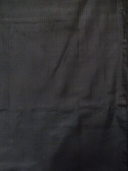 Photo4: L0824N Used Japanese men Dark Brown Men's Haori / Silk. Stripes   (Grade D) (4)