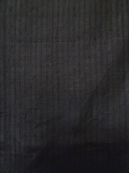 Photo6: L0824N Used Japanese men Dark Brown Men's Haori / Silk. Stripes   (Grade D) (6)