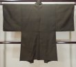 Photo2: L0824R Used Japanese men  Brown Men's Haori / Silk. Stripes   (Grade D) (2)