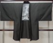 Photo1: Mint L0825D Used Japanese men Dark Brown Men's Haori / Silk. Geometrical pattern   (Grade A) (1)