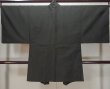 Photo2: Mint L0825D Used Japanese men Dark Brown Men's Haori / Silk. Geometrical pattern   (Grade A) (2)