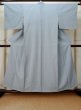 Photo1: L0826G Used Japanese women Pale Light Blue IROMUJI plain colored / Silk.    (Grade B) (1)