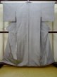 Photo1: L0826H Used Japanese women Shiny Gray IROMUJI plain colored / Silk.    (Grade C) (1)