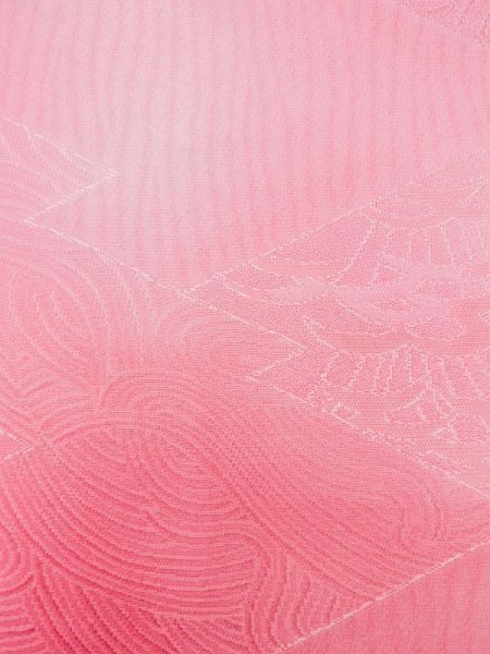 Photo8: L0826O Used Japanese women Light Pink IROMUJI plain colored / Silk. Gradation   (Grade B) (8)