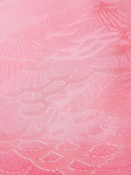 Photo9: L0826O Used Japanese women Light Pink IROMUJI plain colored / Silk. Gradation   (Grade B) (9)