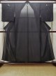 Photo1: L0827D Used Japanese women  Black MONTSUKI crests / Silk.    (Grade A) (1)