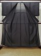 Photo2: L0827D Used Japanese women  Black MONTSUKI crests / Silk.    (Grade A) (2)