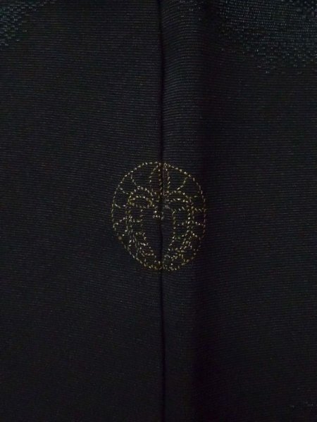 Photo3: L0907J Used Japanese women  Black HAORI short jacket / Silk. Abstract pattern   (Grade B) (3)