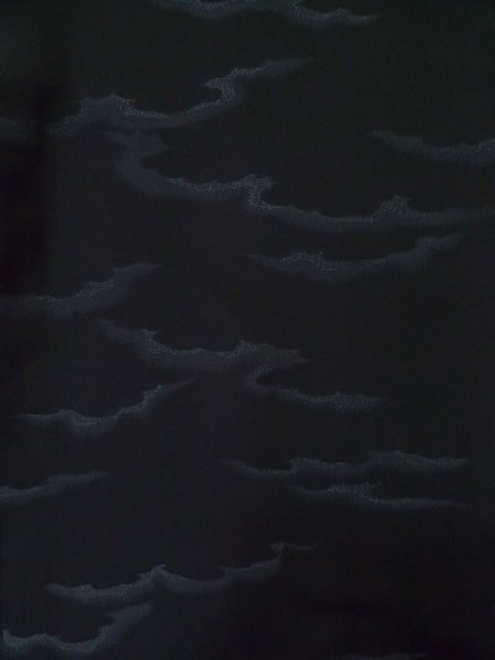 Photo5: L0907J Used Japanese women  Black HAORI short jacket / Silk. Abstract pattern   (Grade B) (5)