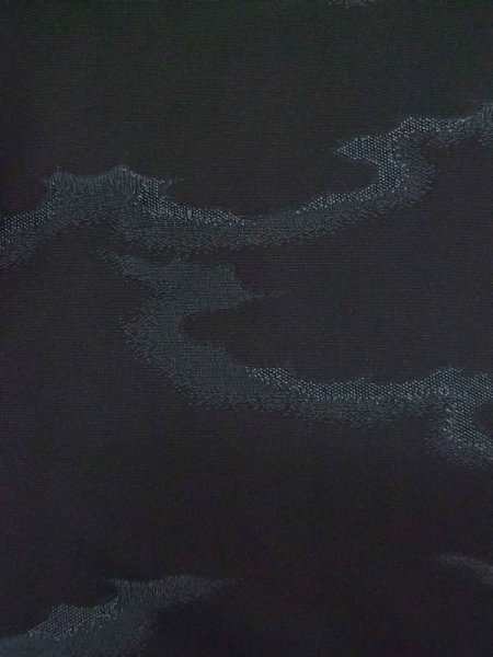 Photo7: L0907J Used Japanese women  Black HAORI short jacket / Silk. Abstract pattern   (Grade B) (7)