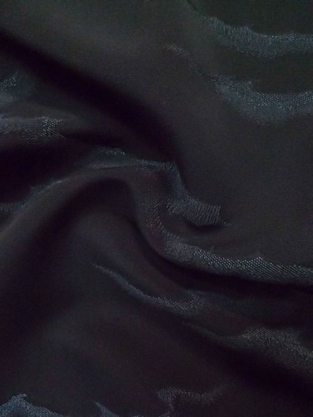 Photo13: L0907J Used Japanese women  Black HAORI short jacket / Silk. Abstract pattern   (Grade B) (13)