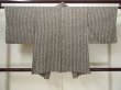 Photo2: L0907L Used Japanese womenPale Grayish Brown HAORI short jacket / Silk. Flower,   (Grade C) (2)